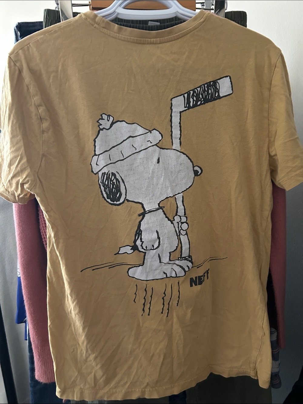 Peanuts mustard yellow Snoopy graphic tee